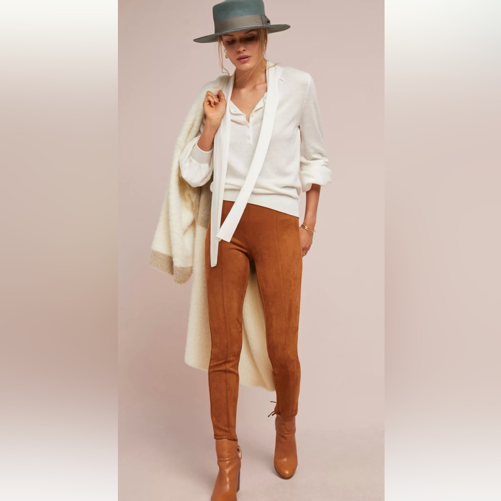Anthropologie Faux Suede Leggings 
Warm Soft Beautiful NEW SZ 33 Tall